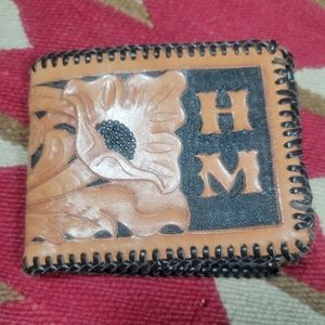 Vintage Tooled Wallet Monogram HM